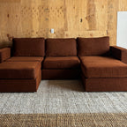 Terracotta Rained Chenille — Lovesac Sactional 5 Seats (1Storage) + 5 Sides Lovesoft Fill