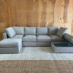 Lovesac Sactional – U-Shape + Storage Seats, Beachwood Rained Chenille