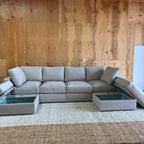 Lovesac Sactional – U-Shape + Storage Seats, Beachwood Rained Chenille