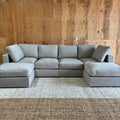 Lovesac Sactional – U-Shape + Storage Seats, Beachwood Rained Chenille