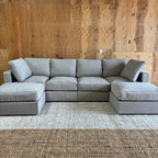 Lovesac Sactional – U-Shape + Storage Seats, Beachwood Rained Chenille