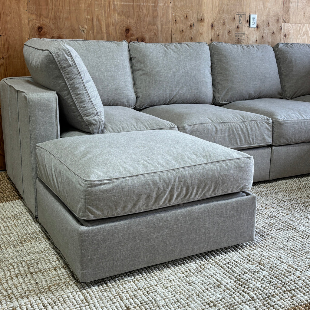 Lovesac Sactional – U-Shape + Storage Seats, Beachwood Rained Chenille