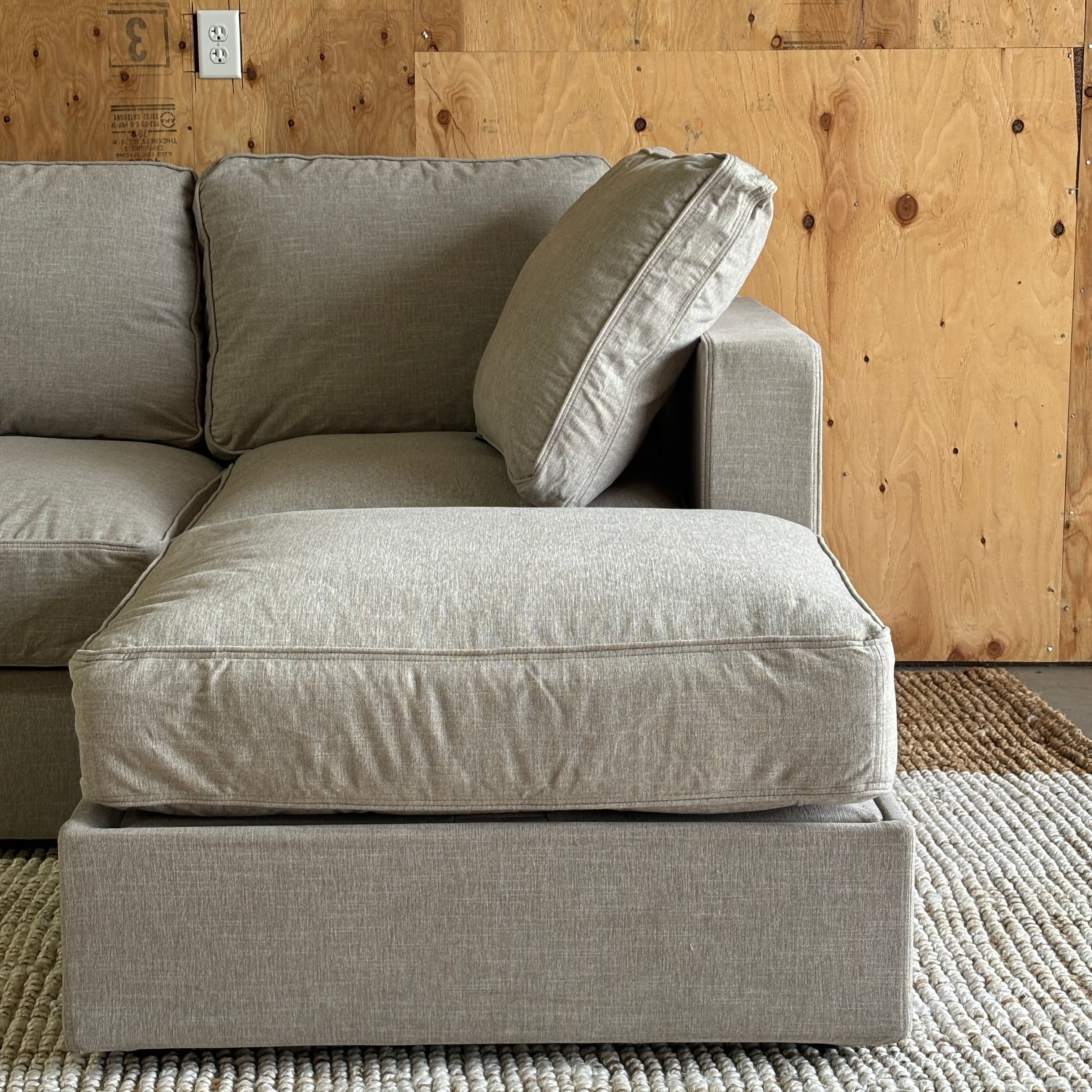 Lovesac Sactional – U-Shape + Storage Seats, Beachwood Rained Chenille