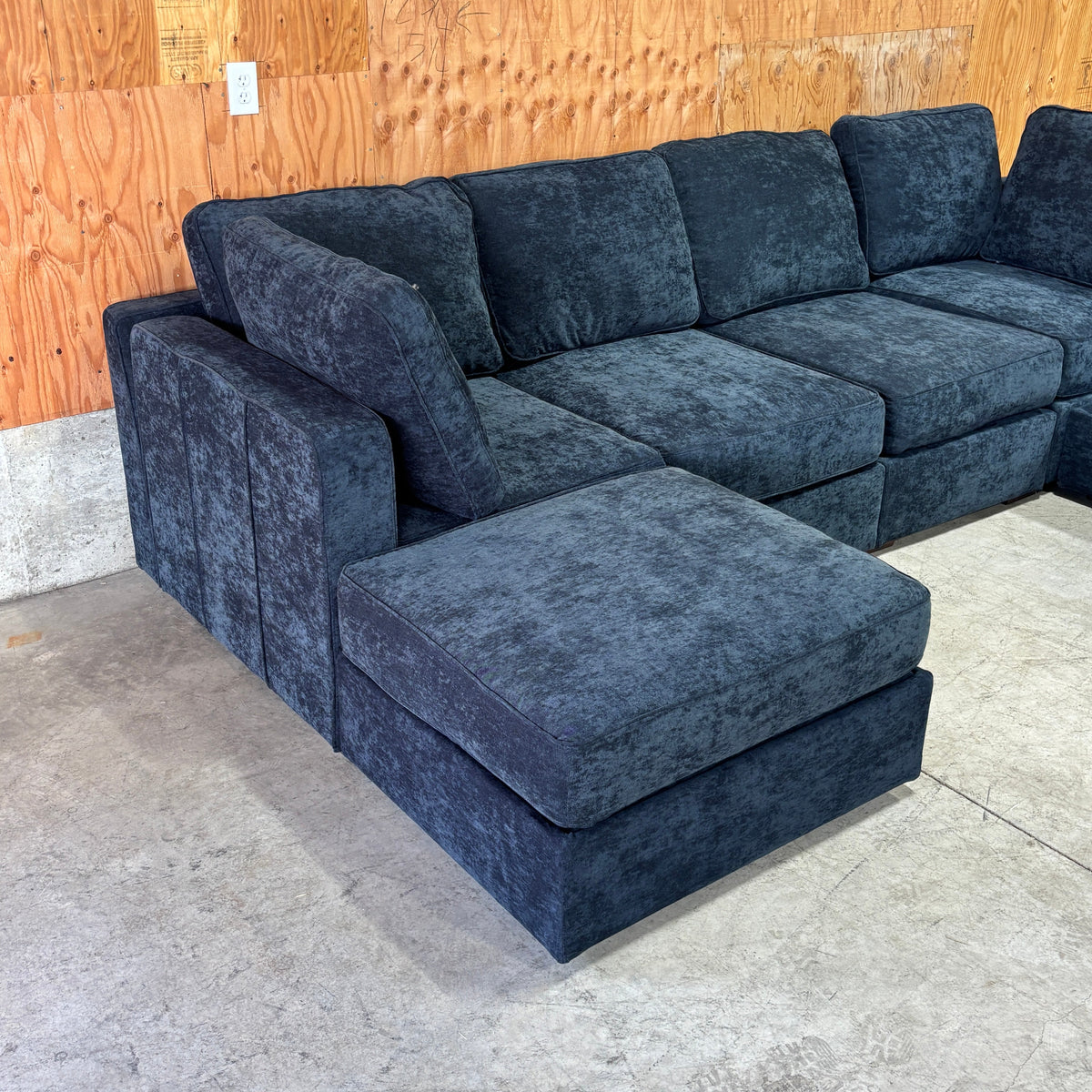Midnight Navy Corded Velvet — Lovesac Sactional 6 Seats (2Deep) + 6 Sides (2Deep) Lovesoft Fill