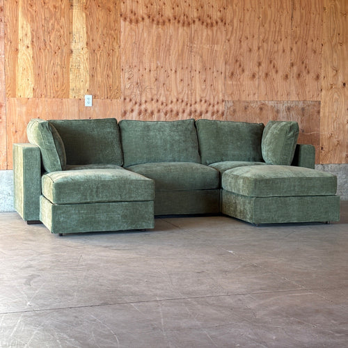 Moss Etched Chenille — Lovesac Sactional 5 Seats (1Storage) + 5 Sides Lovesoft Fill