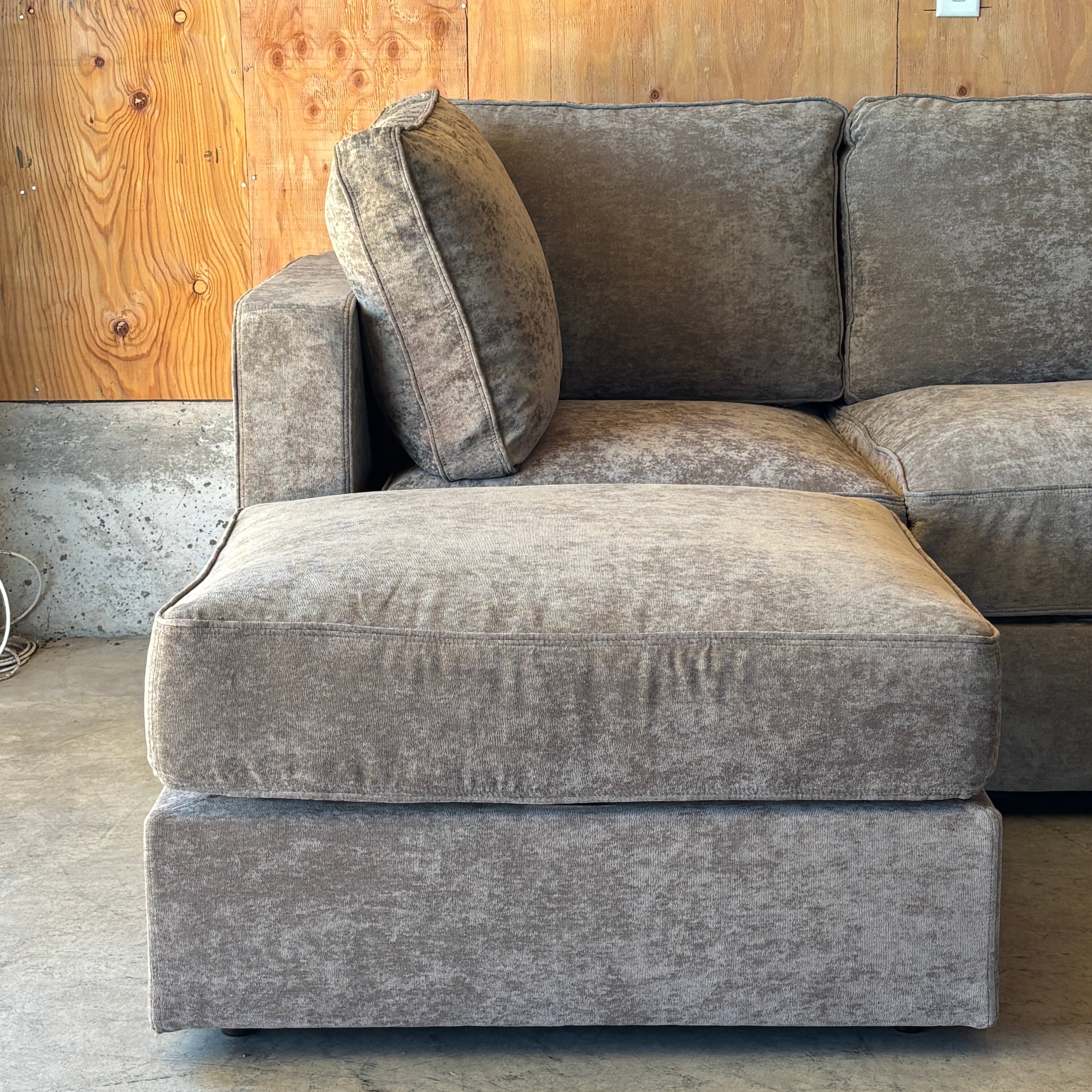 Venetian Taupe Corded Velvet — Lovesac Sactional 6 Seats (2Deep) + 6 Sides (2Deep) Lovesoft Fill