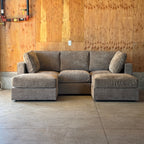 Venetian Taupe Corded Velvet — Lovesac Sactional 5 Seats (1Deep Storage) + 5 Sides Lovesoft Fill