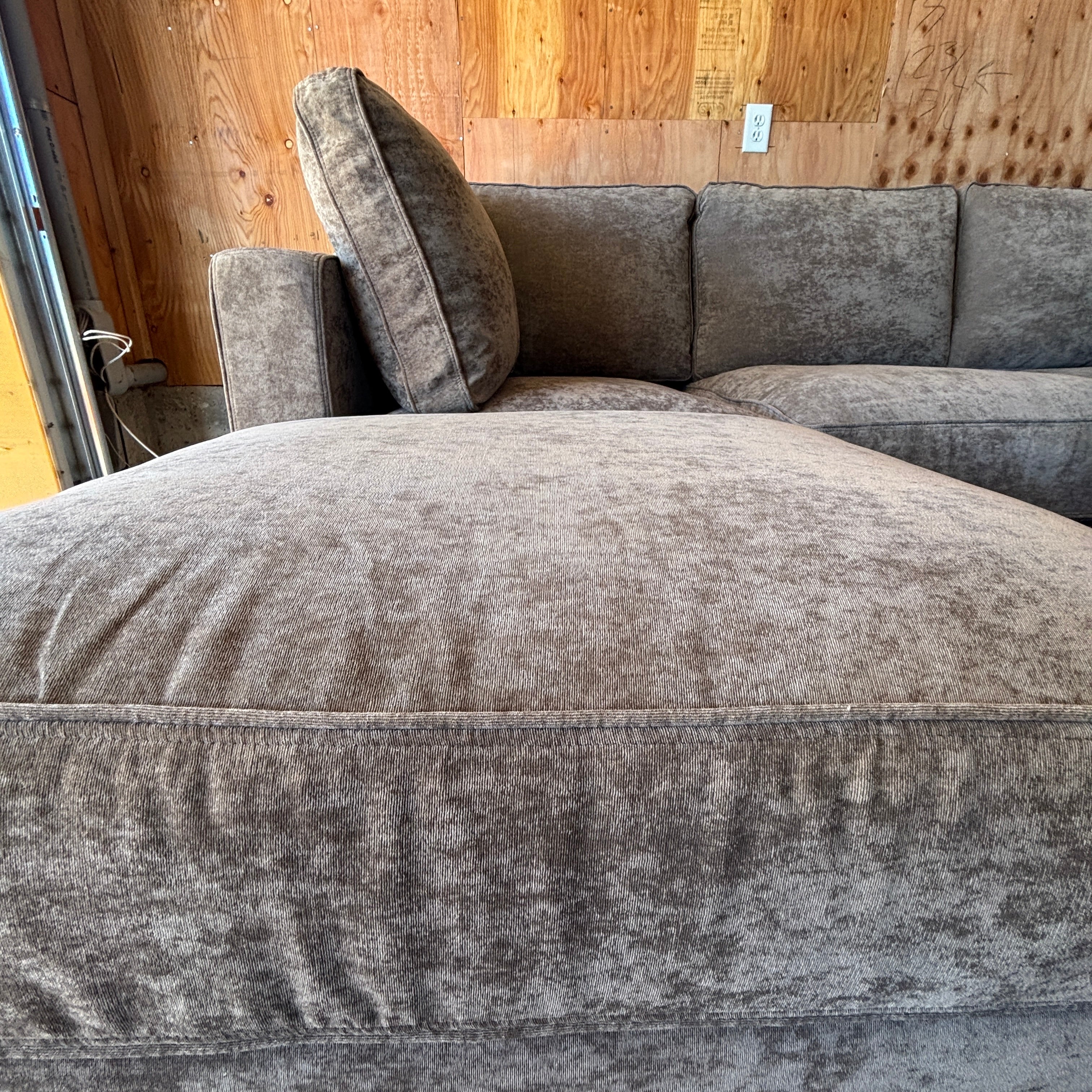 Venetian Taupe Corded Velvet — Lovesac Sactional 5 Seats (1Deep Storage) + 5 Sides Lovesoft Fill