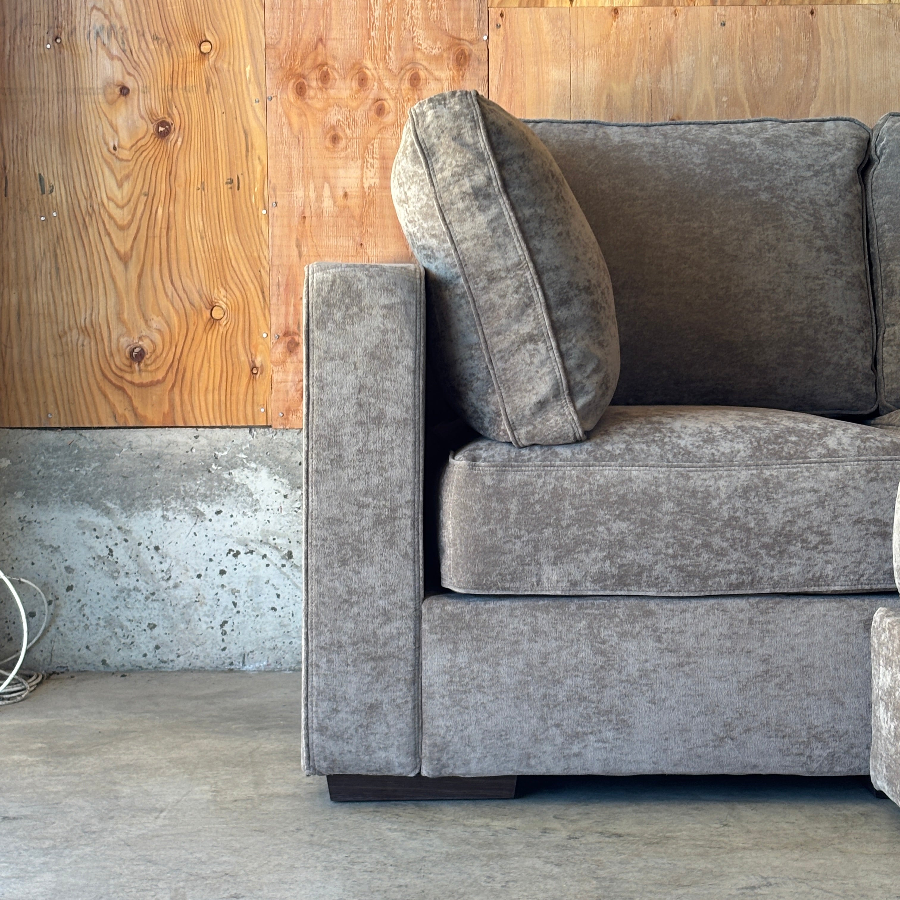 Venetian Taupe Corded Velvet — Lovesac Sactional 5 Seats (1Deep Storage) + 5 Sides Lovesoft Fill