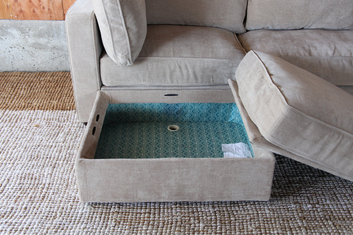 Bisque Etched Chenille — Lovesac Sactional 5 Seats (1Storage) + 5 Sides Lovesoft Fill
