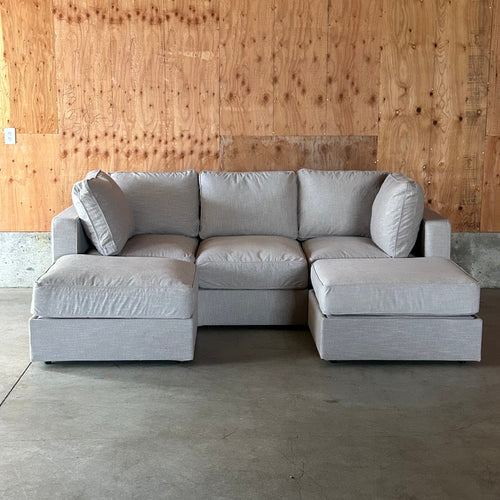 Beachwood Rained Chenille — Lovesac Sactional 5 Seats (1Deep Storage) + 5 Sides Lovesoft Fill
