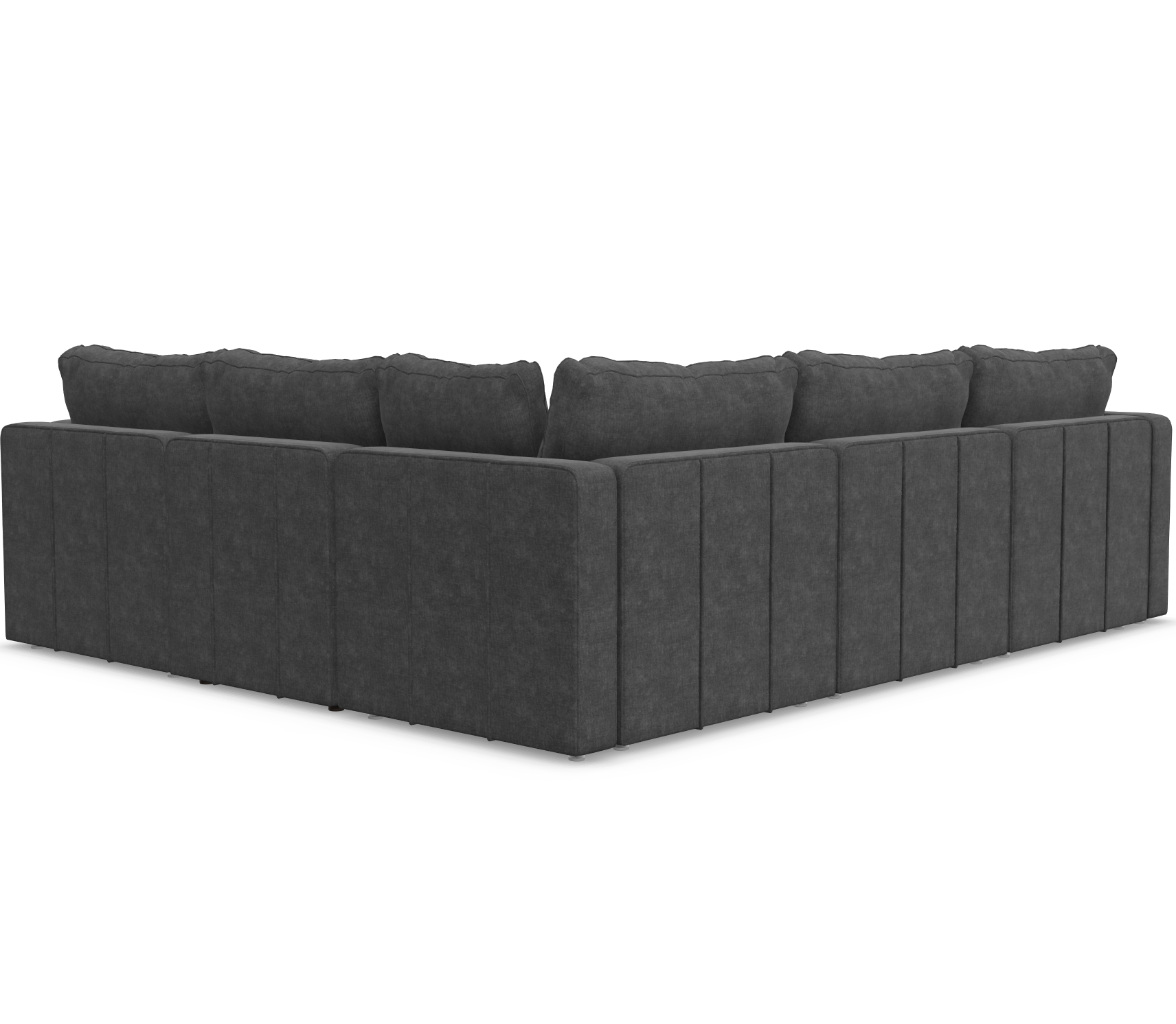 Charcoal Grey Corded Velvet — Lovesac Sactional 6 Seats (1Deep) + 8 Sides (1Deep) Lovesoft Fill