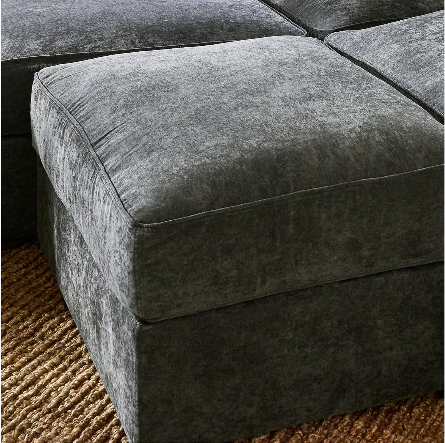 Charcoal Grey Corded Velvet — Lovesac Sactional 6 Seats (1Deep) + 8 Sides (1Deep) Lovesoft Fill