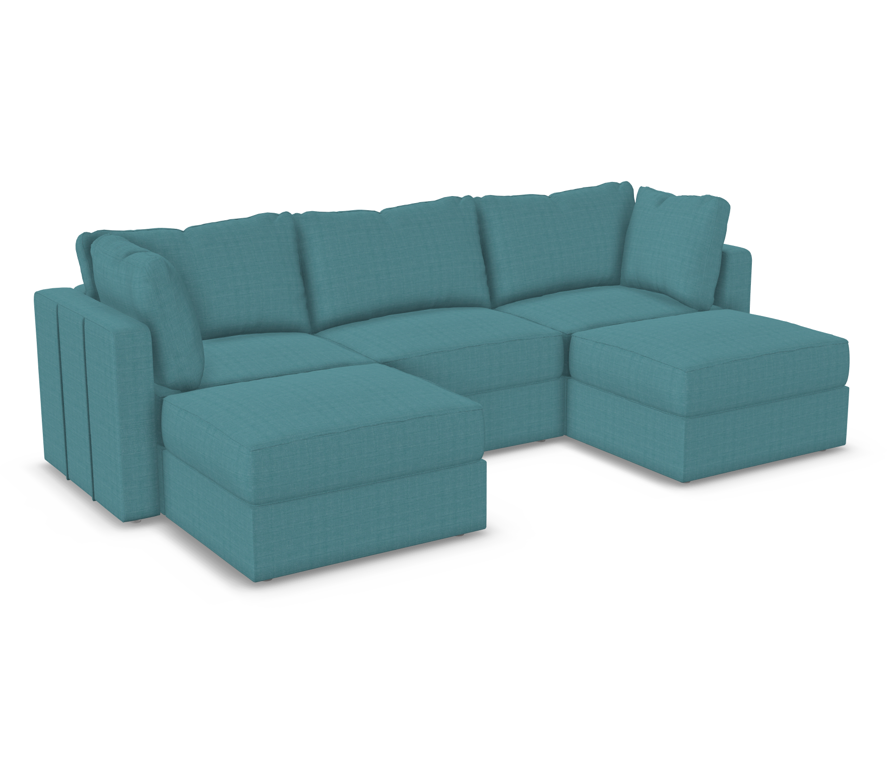 Mediterranea Solid Polylinen — Lovesac Sactional 5 Seats (1Storage) + 5 Sides Lovesoft Fill